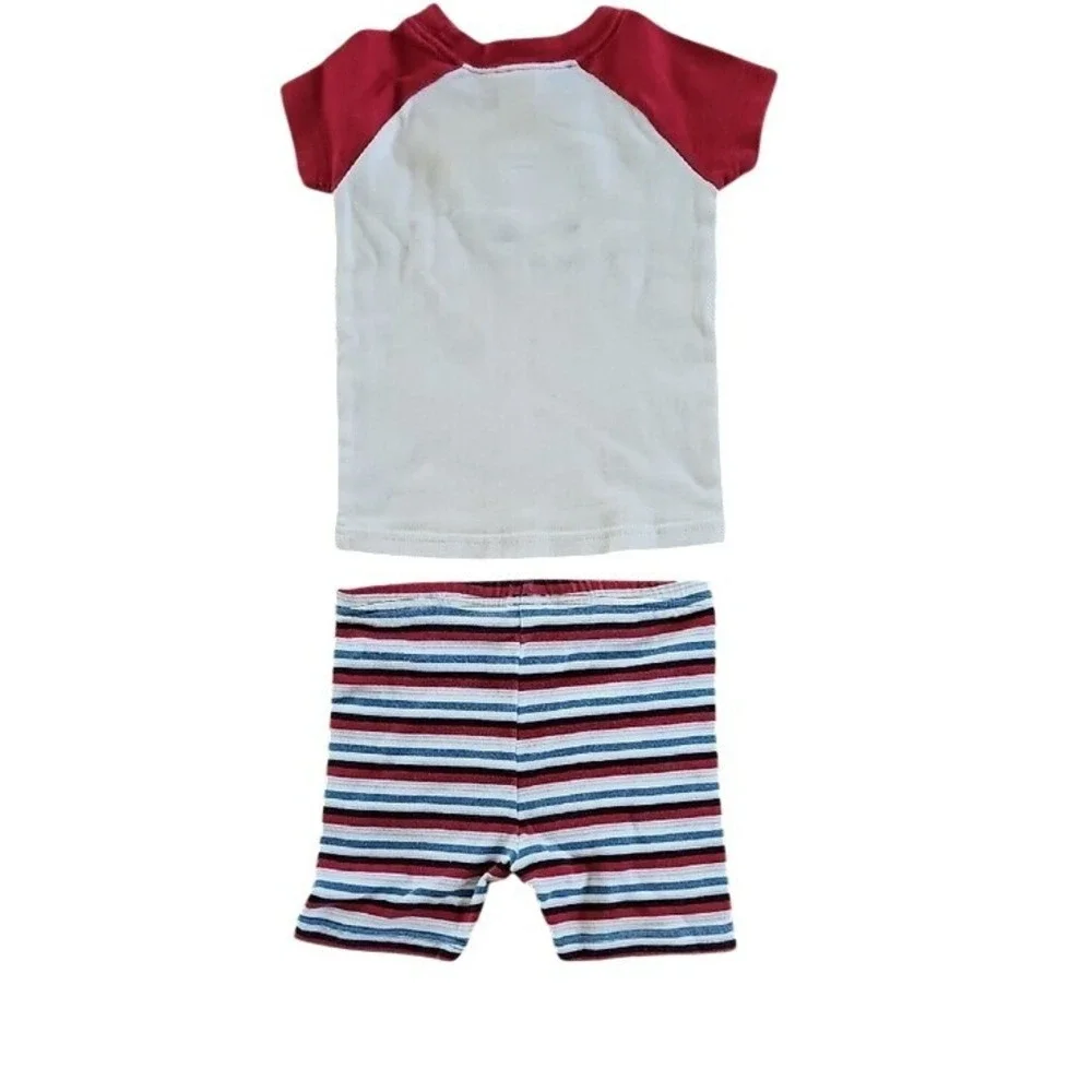 Gymboree Toddler Boy 2T Pajama Set Red White Blue Airplane Off To Bed 2pc Cotton